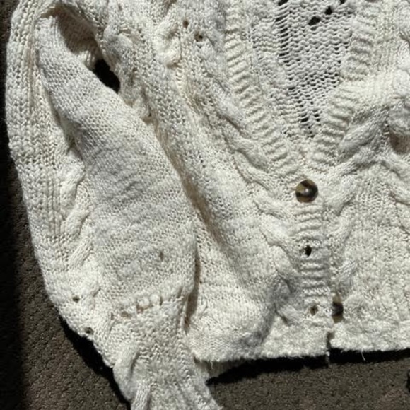 Cream Hand Knit Cardigan from Free People - Picture 3 of 3